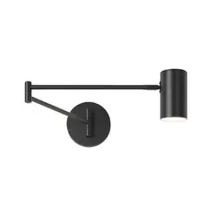 PUREPOWER - Lámpara de pared de iluminación de dormitorio plegable giratoria Negro.
