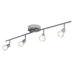 MMDH - Lámpara De Techo Moderna Largo LED Foco 4 luces CLA287 Cromo