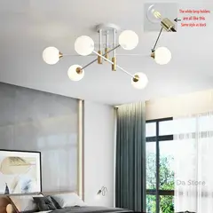 MMDH - Lámpara de techo moderna de lujo para el hogar -Blanco oro 6