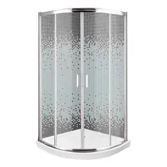 JOYTEK - Shower 90x90 Curvo Elegant Mosaico Blanco con Receptáculo