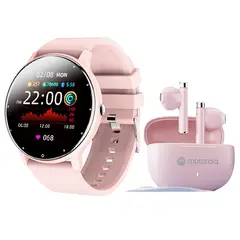 MOTOROLA - Audífonos Moto Buds H40-Rosa Tws y Toumi Fit 2 watch Reloj inteligente