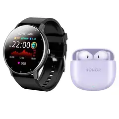 HONOR - X6 Audífono-Morado y Toumi Fit 2 B Reloj inteligente
