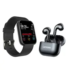 LENOVO - LP40 DE Tws y Toumi watch S9 Pro Reloj inteligente-Negro