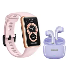 HUAWEI - Smartwatch Band 6 Rosado + Audífonos inalámbricos LP4P Pro Lenovo Morado