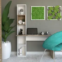 AMV TIENDA ONLINE - Escritorio Con Estanteria Librero Lateral Oficina.