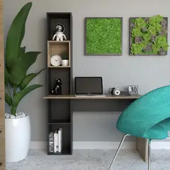 AMV TIENDA ONLINE - Escritorio Con Estanteria Librero Lateral Oficina.