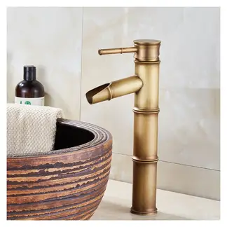 HOME NEAT - Llave Monomando Bronce Alta Lavamanos Flexibles