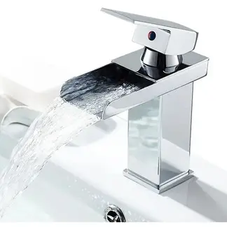 HOME NEAT - Grifo mezclador monomando llave para baño 20cm - Cromo