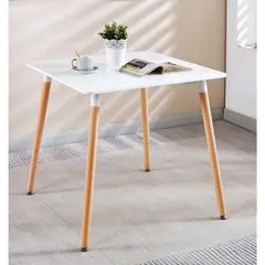 CORI CORI - Mesa de Comedor Melamina Cuadrada 80x80cms Blanca