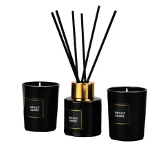 WAKESHOME - 2 Velas Aromáticas + Difusor Con Varillas De Olor Aromatizante Praga
