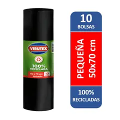 VIRUTEX - Bolsa Basura 50x70 Cm X10 Und Pequeña