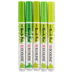Royal Talens - Set 5 Marcadores Acuarela Ecoline Colores Verde