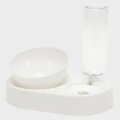 KULCAN - Comedero Plato y Bebedero Mascotas Blanco