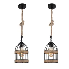 WANT - Pack X 2 Lampara Colgante Porta Ampolleta E27 Incluida