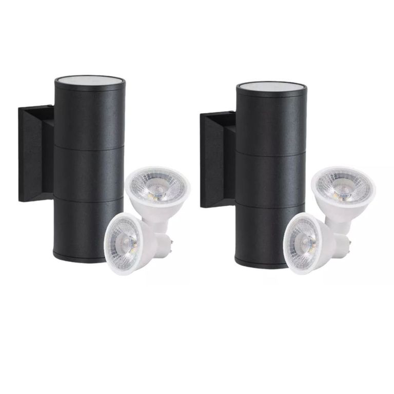 Aplique Bidireccional Porta Gu10 Incluidas Negro Ip54