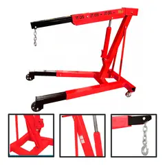 GENERICO - Tecle Grua Motor Pluma Hidraulico 3 Toneladas Desmontable