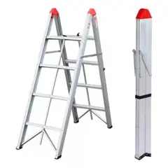 GENERICO - Escalera Plegable Aluminio 4 Escalones Tipo Tijera 150kg