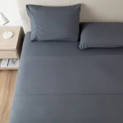 CASATUA - Sabana 1800 Hotel Ultra Suave Funda Bordada - Gris oscuro - 2 Plazas