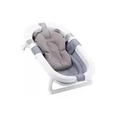 GENERICO - Bañera plegable bebé con cojín almohada y reductor gris