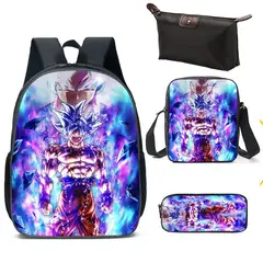 BRO TOUMI - 4 en 1 Mochilas Infantil DragonBall Lonchera Estuche-Negro