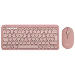 LOGITECH - Teclado K380 PEBBLE 2 COMBO Bluetooth Rosa Y Ratón