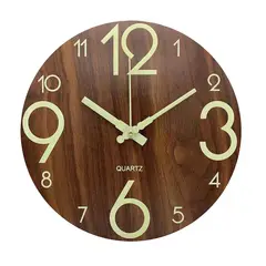 GENERICO - Reloj De Pared Luminoso De 30cm Reloj Pared Digital-Marron