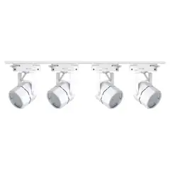 WANT - Lámpara 4 Focos Blancos Hexagonal Luz Cálida con Riel de 1 metro