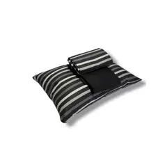 TEXTILIA - Juego de Sábanas estampada líneas negras y gris 144Hilos