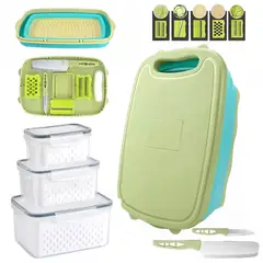 BELIDASHOP - Bandeja Tabla De Cocina 9 En 1 + 3 Recipientes Herméticos