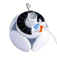 NOVYSTOR - Lampara Solar 50w, 5 Focos, 5 Modos, Carga Solar Y Usb