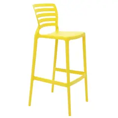 TRAMONTINA - Silla Sofia Alta Bar en Polipropileno y Fibra de Vidrio Amarillo