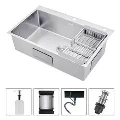 GENERICO - Lavaplatos Sobrecubierta Acero Inoxidable 68x45cm