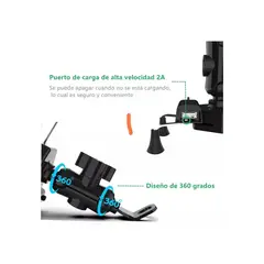 GENERICO - Soporte de teléfono con cargador USB para motos