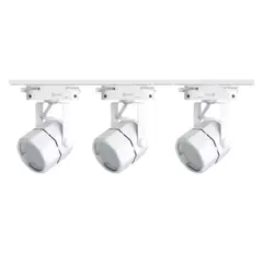 MEGABRIGHT - Lámpara 3 Focos Blancos Hexagonal Luz Neutra con Riel de 1 Metro
