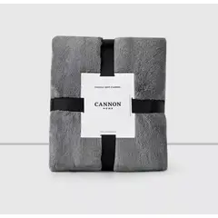 CANNON - Frazada Flannel 2 Plazas Gray