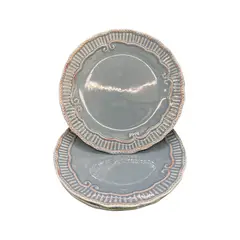 GENERICO - Pack 4 Plato Semi Plano Decorativo Redondo Claro 22cm