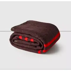 ILLUSIONS - Frazada Eco Jacquard Cannon (Apto 1 Pl Y 1.5) SOLIDA LISTADA CAFE