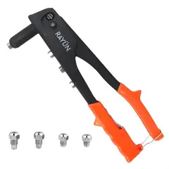 GENERICO - Remachadora Pop 4 Boquillas 10 Manual Llave Rayun