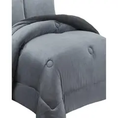 GENERICO - COBERTOR PLUSH CON CHIPORRO LISO 1.5 PLAZA COLOR GRIS TF