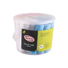 ADIX - Balde Tizas Jumbo 5 Colores, 20 Unid. Adix. Tizas Grandes