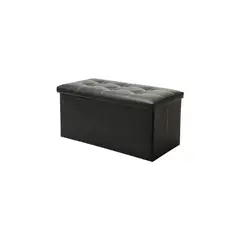 GENERICO - Banqueta Baul Puff Baul Negro 76x38 Organizador