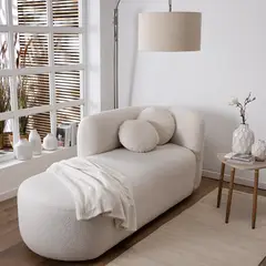 GENERICO - Sofa Kim 3 Cuerpos 180x76 Boucle Blanco