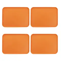 GENERICO - 38x27cm Rápida Comida Bandeja 4pcs Reutilizable Multiuso-Naranja