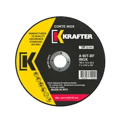 KRAFTER - DISCO CORTE INOX 7' PROFESIONAL CAJA 25 UNIDADES