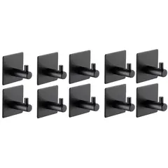 TNAKIEX - 10Pz Ganchos Adhesivos Colgador Perchero Baño Cocina Acero Inox