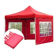 GENERICO - Lateral o Pared Para Toldo Araña 3x3 con Exclusivo Diseño Ventana en Rojo