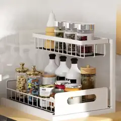 GENERICO - Organizador metálico deslizante para cocina o baño