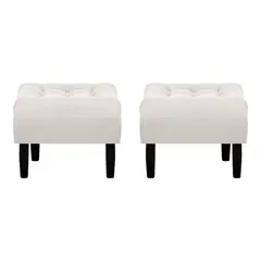 BODEVIR - Set Pouf Wood 1C Felpa 00 Crudo