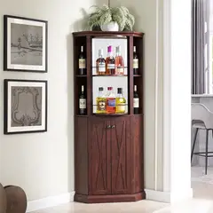 MSA MUEBLES SANTA ANA - Vitrina Esquinero Mahogamy JZ88