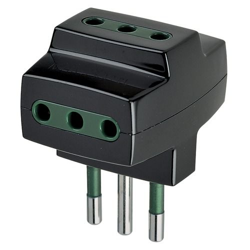 Adaptador Triple 2p+T 10a 250v S11 Negro